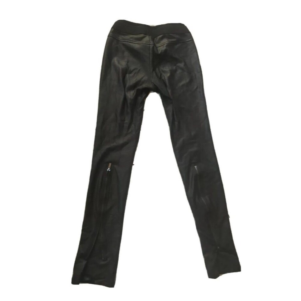 BCBG Max Azria Faux Leather Marion Zipper Leggings Pants Black Womens Sz Small